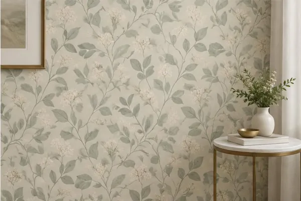 Papier peint végétal dans un intérieur élégant